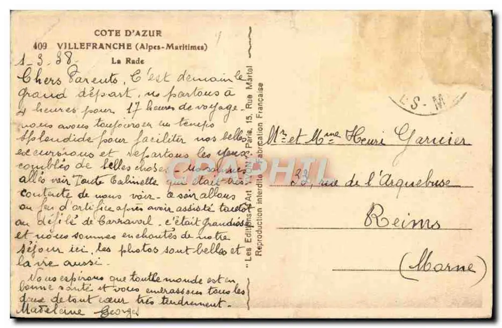 La Rade de Villefranche — vue du port avec navires de guerre — Les Editions Françaises - Verso