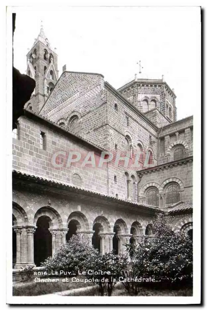 Le Puy - Der Cloister - Turm und Kuppel der Kathedrale - Vorderseite