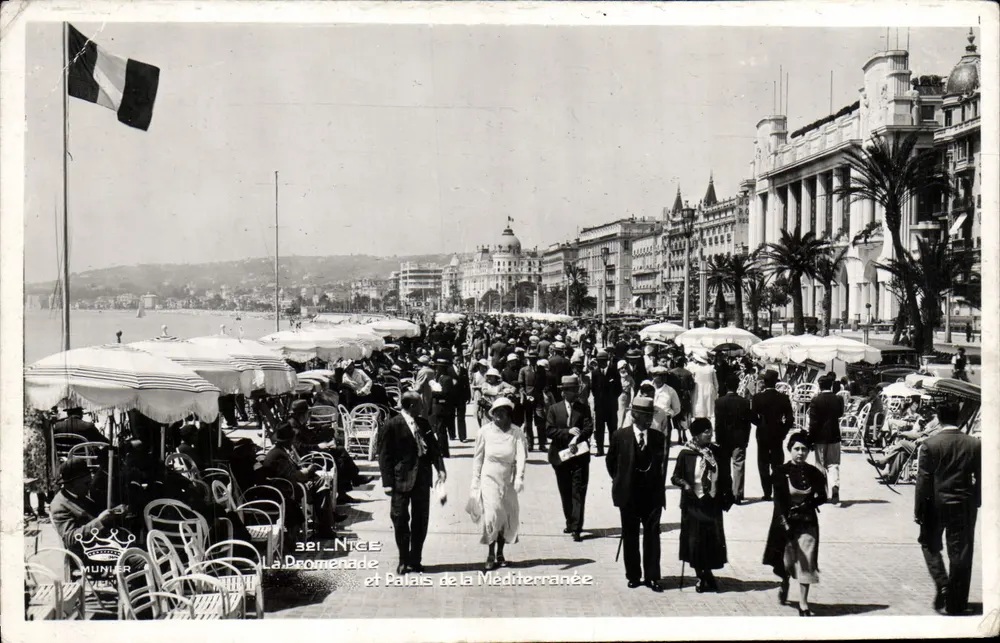 Nice — Die Promenade und das Palast der Mittelmeeres — Kunstausgabe Munier, Nr. 321 - Vorderseite