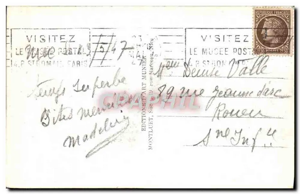 Nice - La Promenade — Ansicht vom Jetée-Promenade — Éditions Part Munier, n°410 - Rückseite