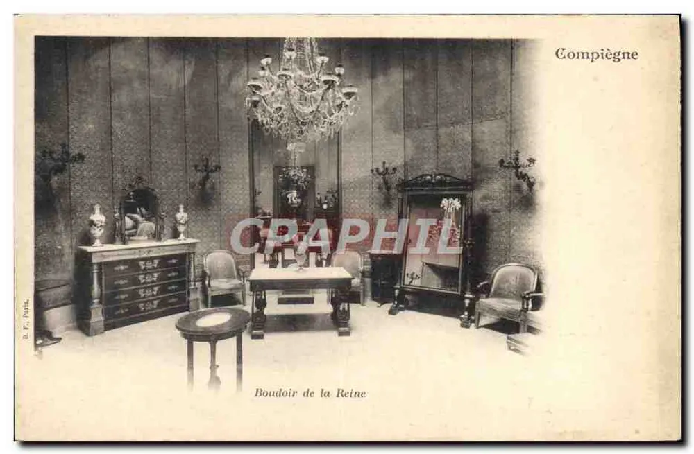 Boudoir da Rainha — Compiègne — B. F. Paris - Frente