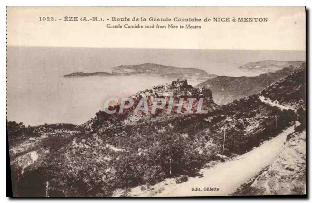 Èze (A.-M.) — Route de la Grande Corniche de Nice à Menton — Edit. Gilletta - Frente