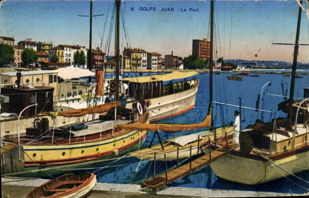 Golfe-Juan - O Porto — cartão postal photochrome n°6 — editado por Photochrome A.D.L.A. (Nice) - Frente