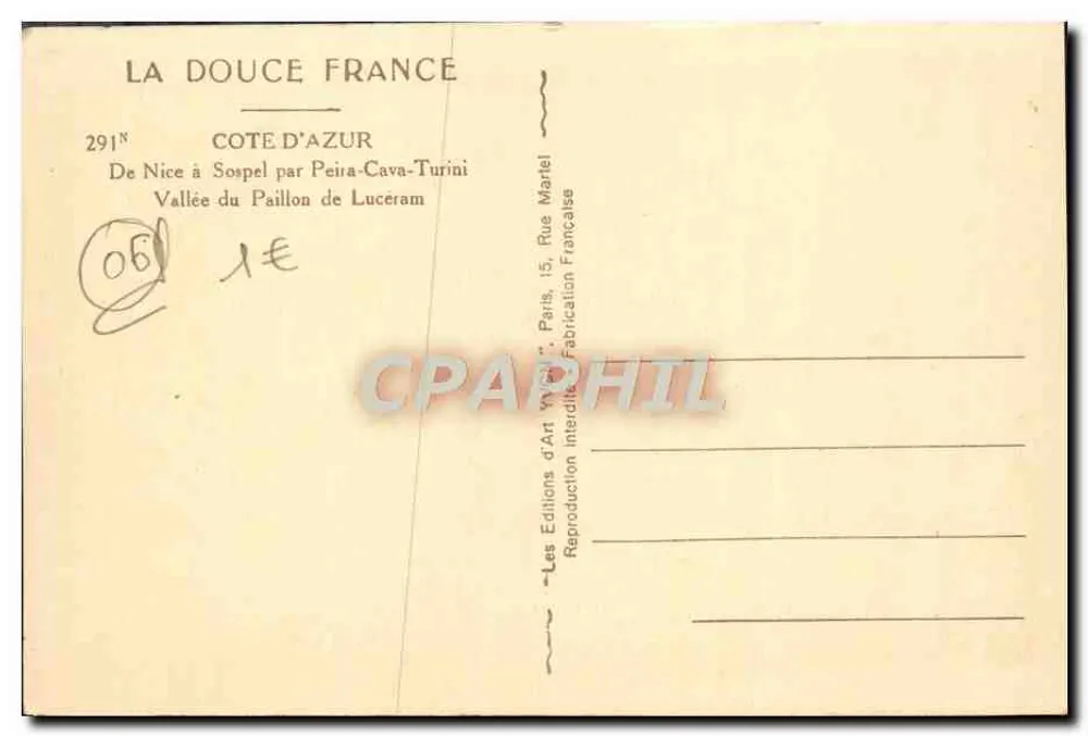 Tal des Paillon de Luceram — Côte d'Azur — Éditions Martel - Rückseite