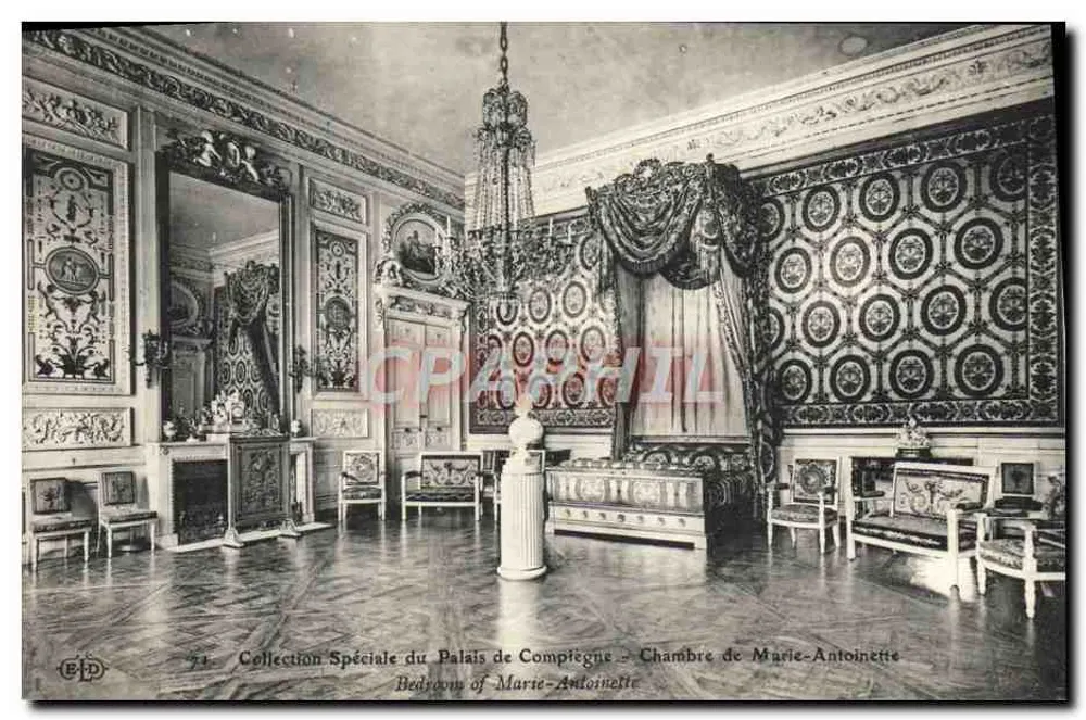 Quarto de Marie-Antoinette — Palácio de Compiègne — Edição E.P.D. n°71 - Frente
