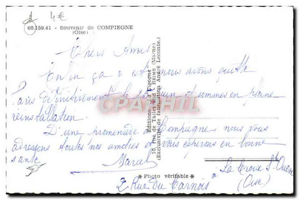 Compiègne — Lembrete de Compiègne — Éditions de Tallefer (Oise) - Verso