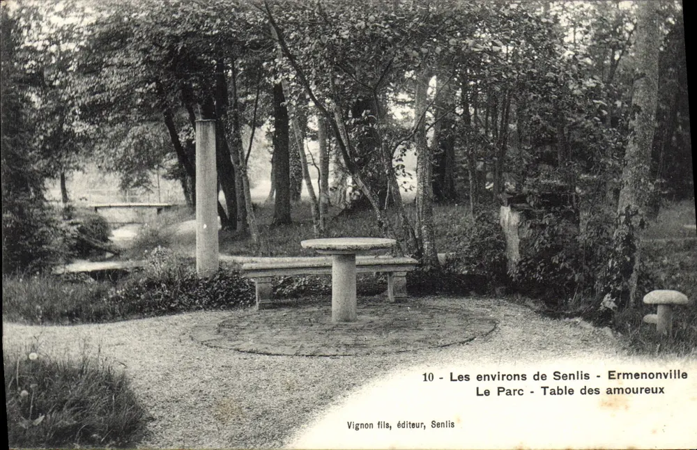Umgebung von Senlis - Ermenonville - Der Park - Die Tafel der Liebenden — Vignon fils, Verlag, Senlis - Vorderseite