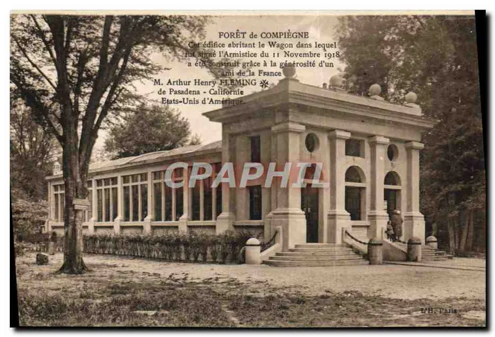 Bosque de Compiègne — Pavillon del vagón de la Armistice — editor L'Hôte, París - Anverso