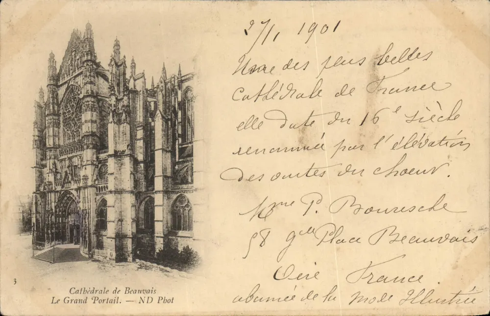 Kathedrale von Beauvais — Der Große Portal — ND Phot - Vorderseite