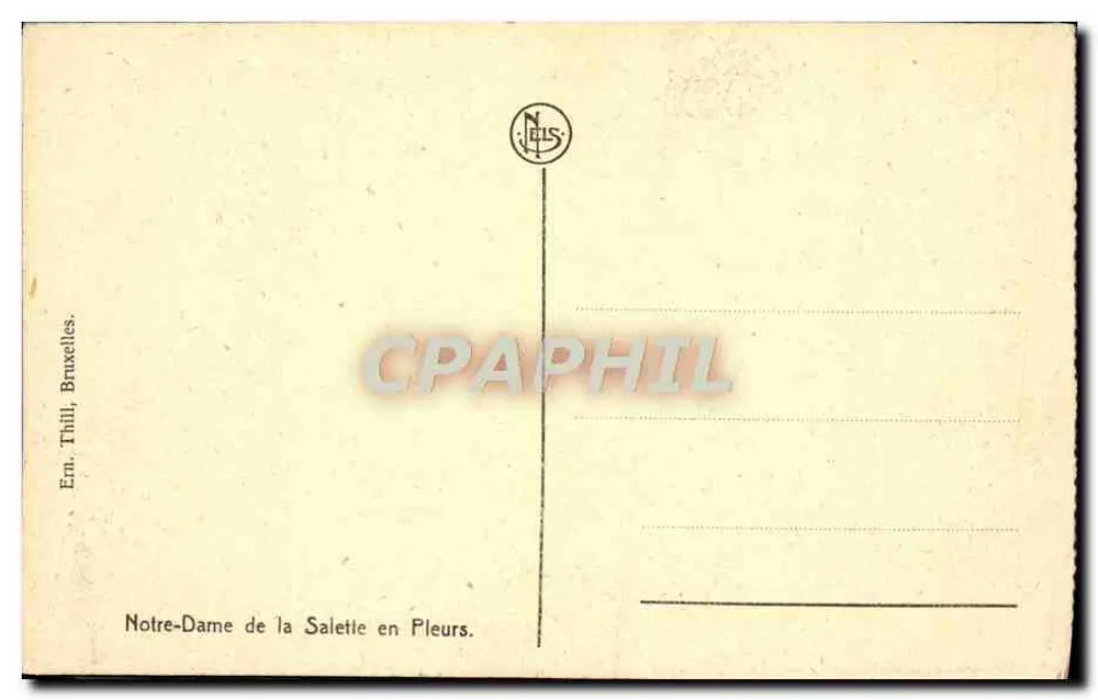 Nossa Senhora da Saletie em Lágrimas — escultura em pedra — Em. Thill, Bruxelas - Verso