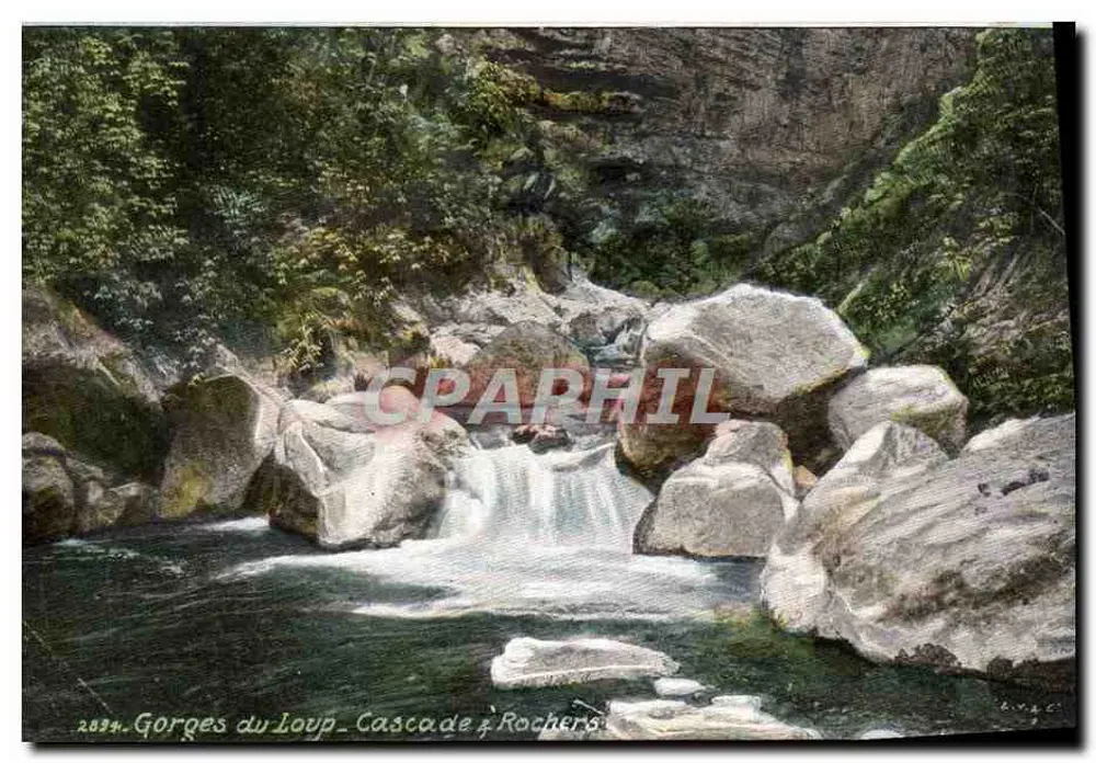 Gorges do Loup — Cachoeira em Rochas — Editor AQUA PHOTO PARIS, n° 2834 - Frente
