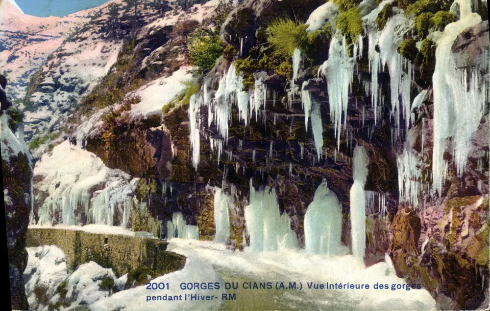 Gorges du Cians (A.M.) — Innenansicht der Schlucht während des Winters — Edition A.M. Nr. 2001 - Vorderseite