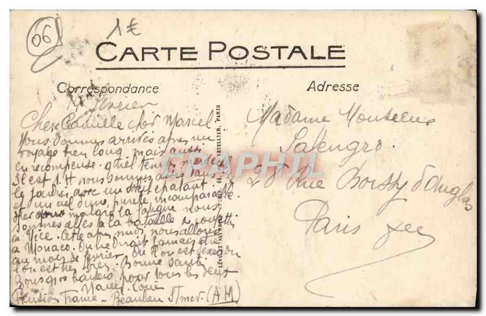 Béziers — Der öffentliche Garten und das Hotel Bedford — LL - Rückseite