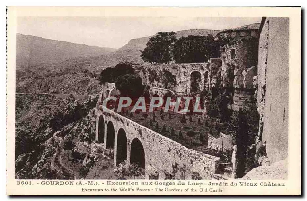 Gourdon (A.M.) - Ausflug in die Gorges du Loup - Garten des alten Schlosses - Vorderseite