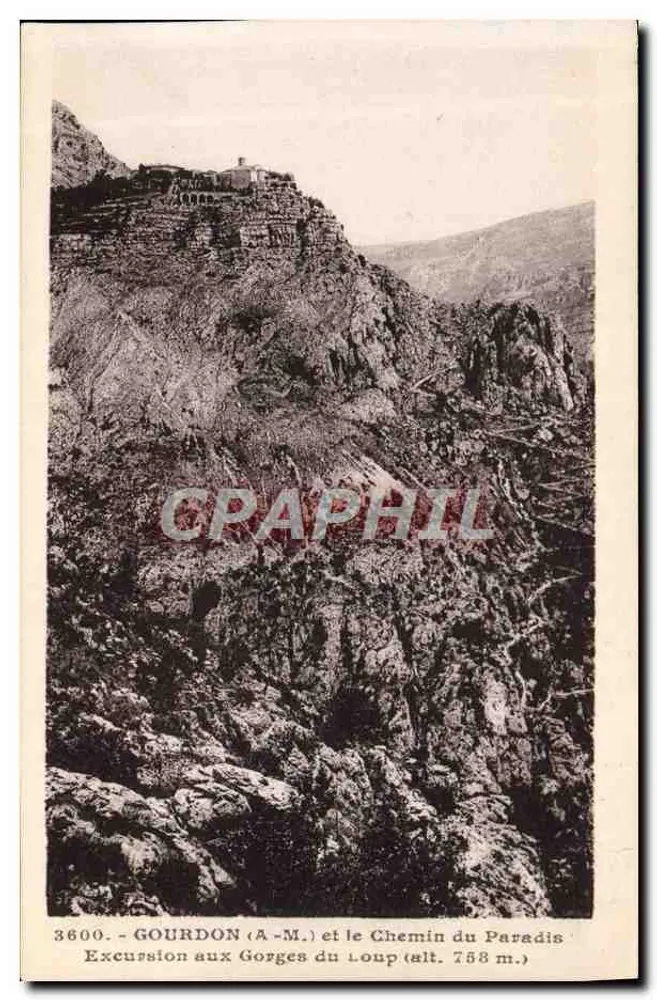 Gourdon (A-M.) und der Chemin du Paradis — Ausflug zu den Gorges du Loup (Höhe 758 m.) — J. Gilletta, Nice - Vorderseite