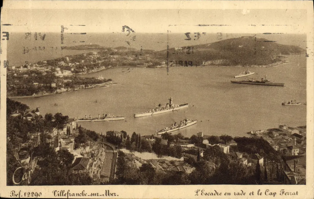 Villefranche-sur-Mer — Die Flotte in der Bucht und der Cap Ferrat — Bef. 12290 - Vorderseite