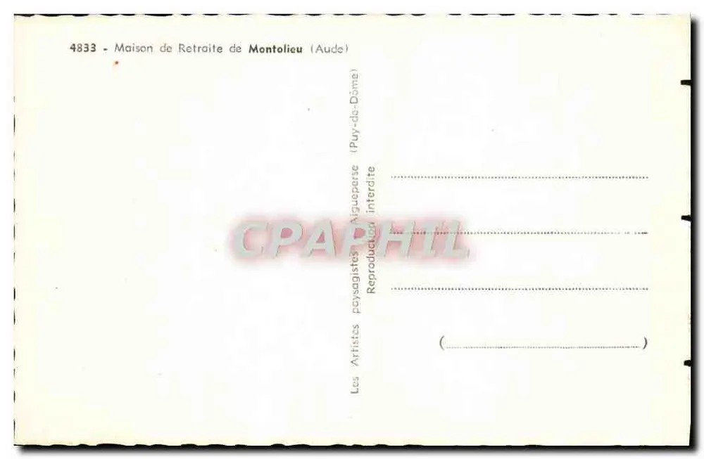 Interieur van de Rusthuis Montolieu — trap en balustrade van gesmeed ijzer — uitgever Les Artistes Paysagistes (Aiguesperse) - Achterkant