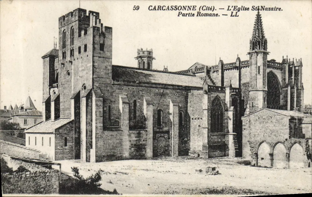 Carcassonne (Cité) — Die Kirche Saint-Nazaire. Römischer Teil — LL - Vorderseite