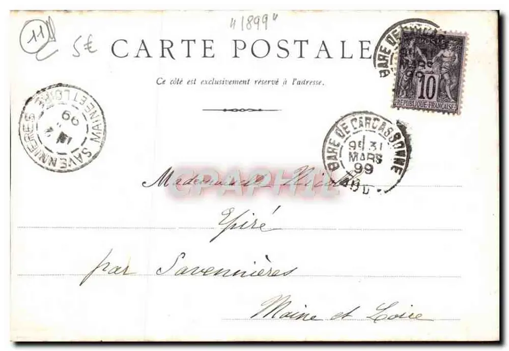 Stadt Carcassonne — Die Türme der Inquisition — Anonymer Verlag, Nummer nicht sichtbar - Rückseite