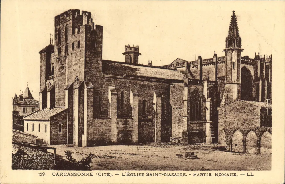 Carcassonne (Stadt) — Kirche Saint-Nazaire — Romanische Teil — LL - Vorderseite