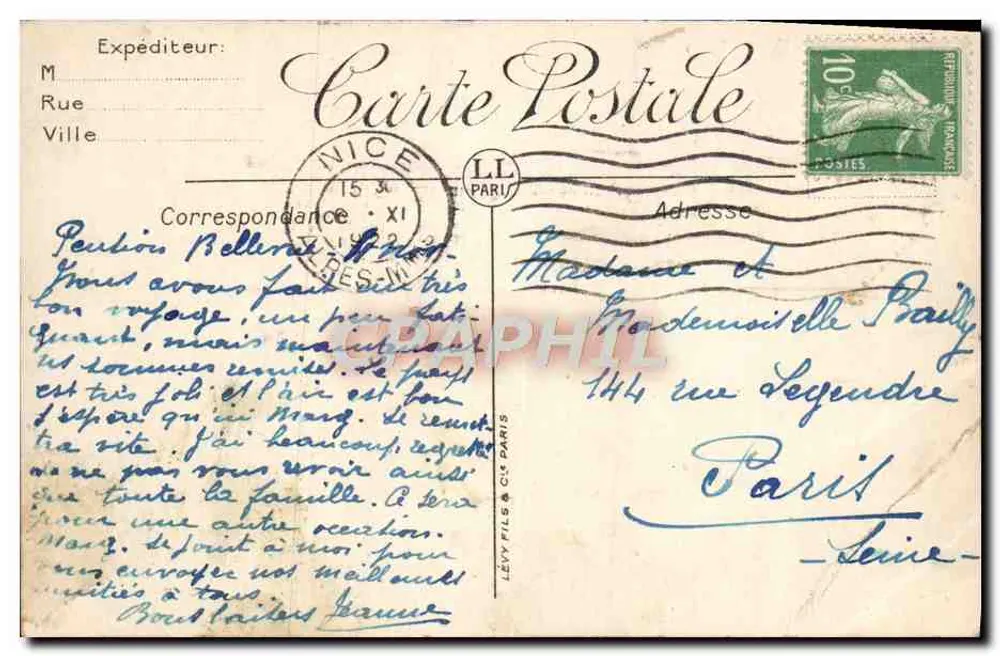 Porto di Nizza — vista del porto e delle colline — Lévy Fils & Cie Parigi - Verso