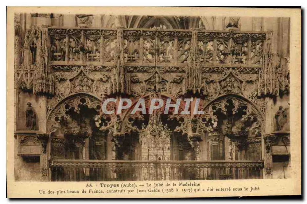 Troyes (Aube) — O Jubé da Madeleine — construído por Jean Gaide (1508-1517) - Frente