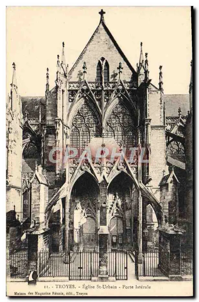 Troyes - Kirche St-Urbain - Seitenportal — Maison des Magasins Réunis, Troyes - Vorderseite