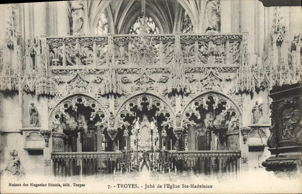 Troyes - Jubé der Kirche Ste-Madeleine — Maison des Magasins Réunis, Verlag Troyes, Nr. 7 - Vorderseite
