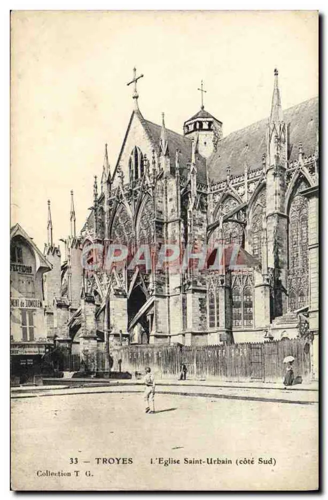 Troyes — A Igreja de São Urbano (lado Sul) — Coleção T.G. n°33 - Frente