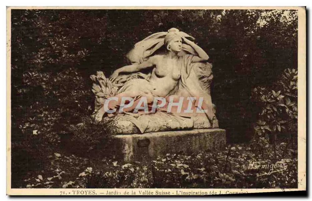 Troyes — Garten der Schweizerischen Tal — L'Inspiration (von L. Courrèges) — E. Harmigne - Vorderseite