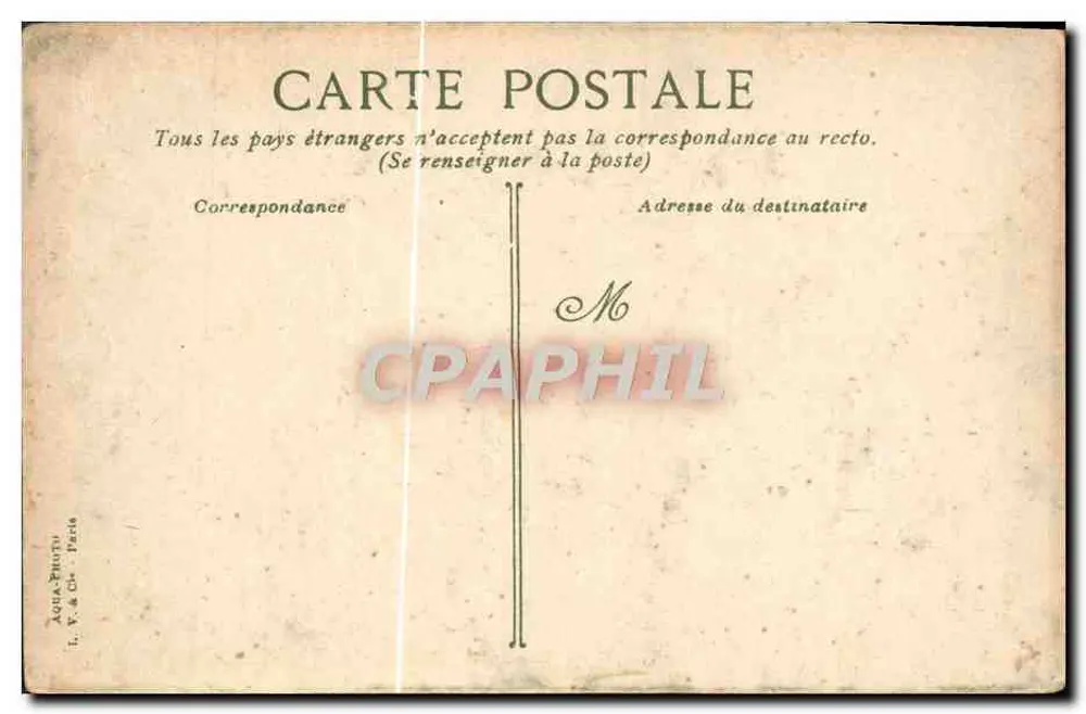 Villefranche-sur-Mer, die Bucht durch die Kiefernbäume gesehen — Verlag I. V. & Cie, Paris, n° 13 - Rückseite