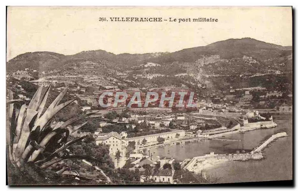 Villefranche - O porto militar — Bilhete postal antigo n°266, editor Villefranche - Frente