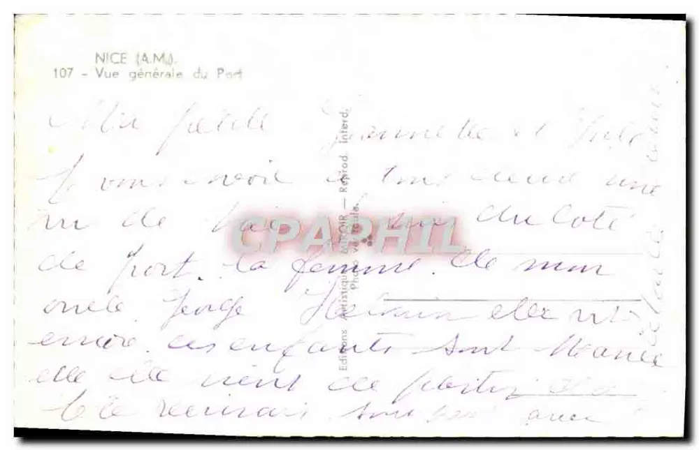Nice (A.M.) — Ogólny widok portu — Wydawnictwo Artystyczne Interd. nr 107 - Rewers