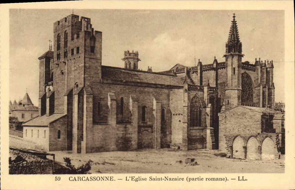 Carcassonne — Die Kirche Saint-Nazaire (romantische Teil) — LL. - Vorderseite