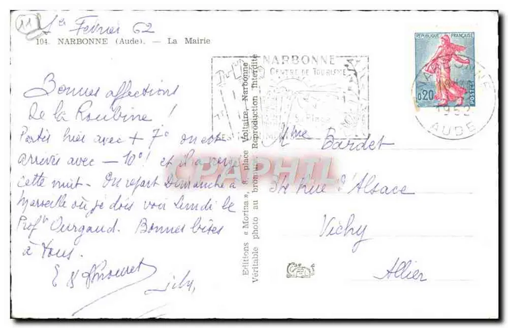 NARBONNE — A Prefeitura — Edições « Morina » - Verso