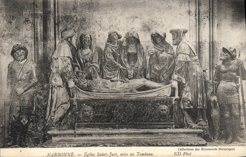 NARBONNE — Kirche Saint-Just, Szene des Begräbnisses — Sammlung historischer Denkmäler - Vorderseite