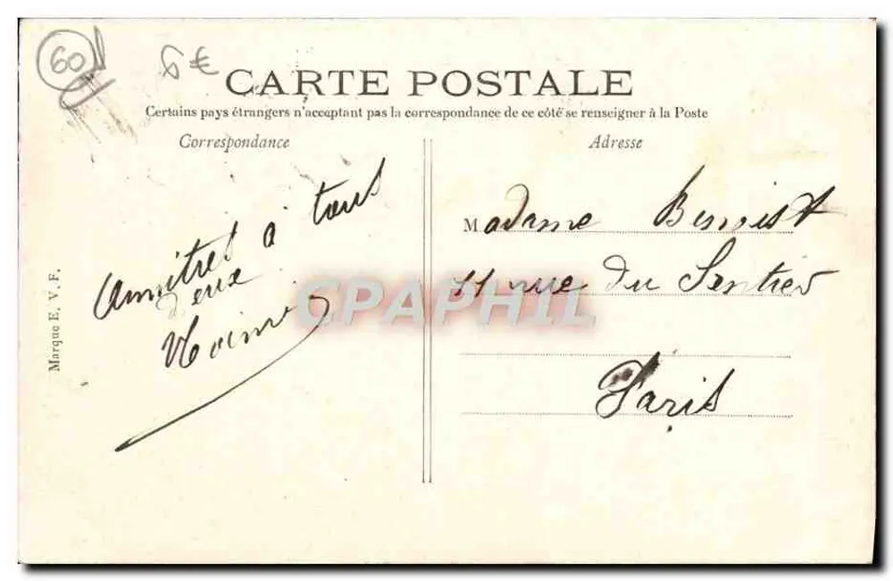 Senlis — Vue Générale — Éditeur imprimeur non visible, n° 35 - Verso