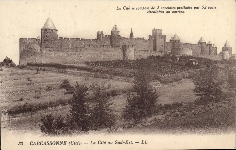 Carcassonne (Cidade) — A Cidade ao Sudeste — LL - Frente