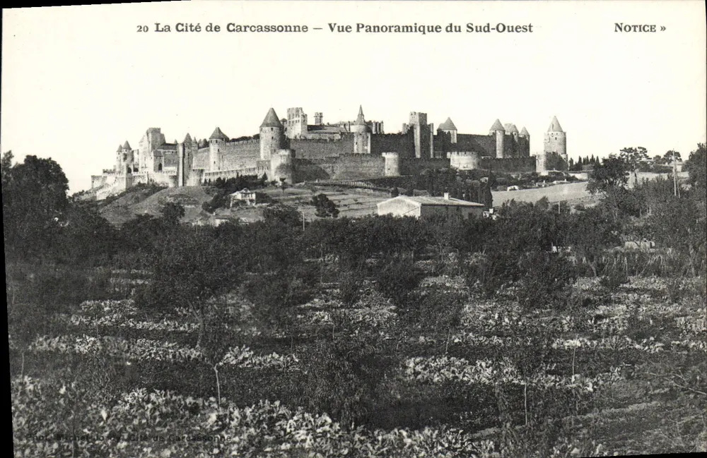 Cité de Carcassonne — Panoramablick nach Südwesten — Michel Jordy Edition - Vorderseite