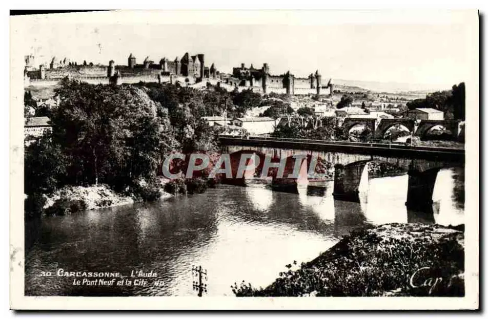 Carcassonne — Der neue Brücke und die Stadt — Cap - Vorderseite