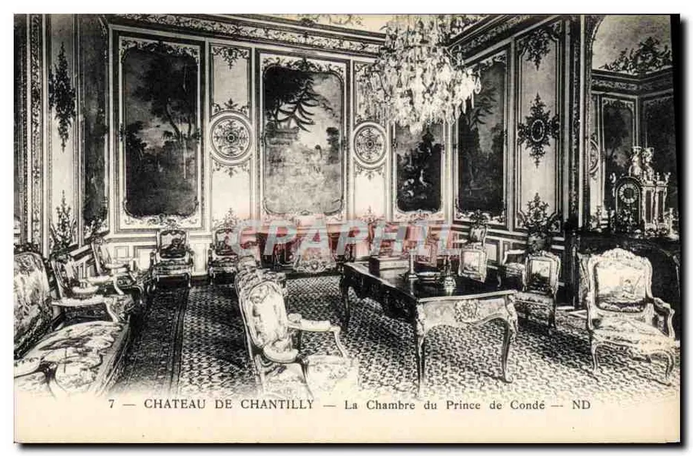 Schloss Chantilly — Zimmer des Prinzen von Condé — Verleger Letellier, Paris - Vorderseite