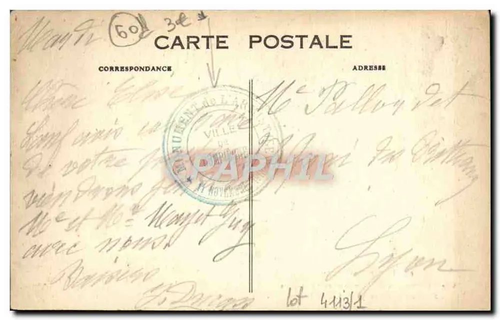 Forêt de Compiègne — Panoramablick auf den Armistice-Verkehrsknotenpunkt — Edit. Lambert-Henry, Cliché Hutin - Rückseite