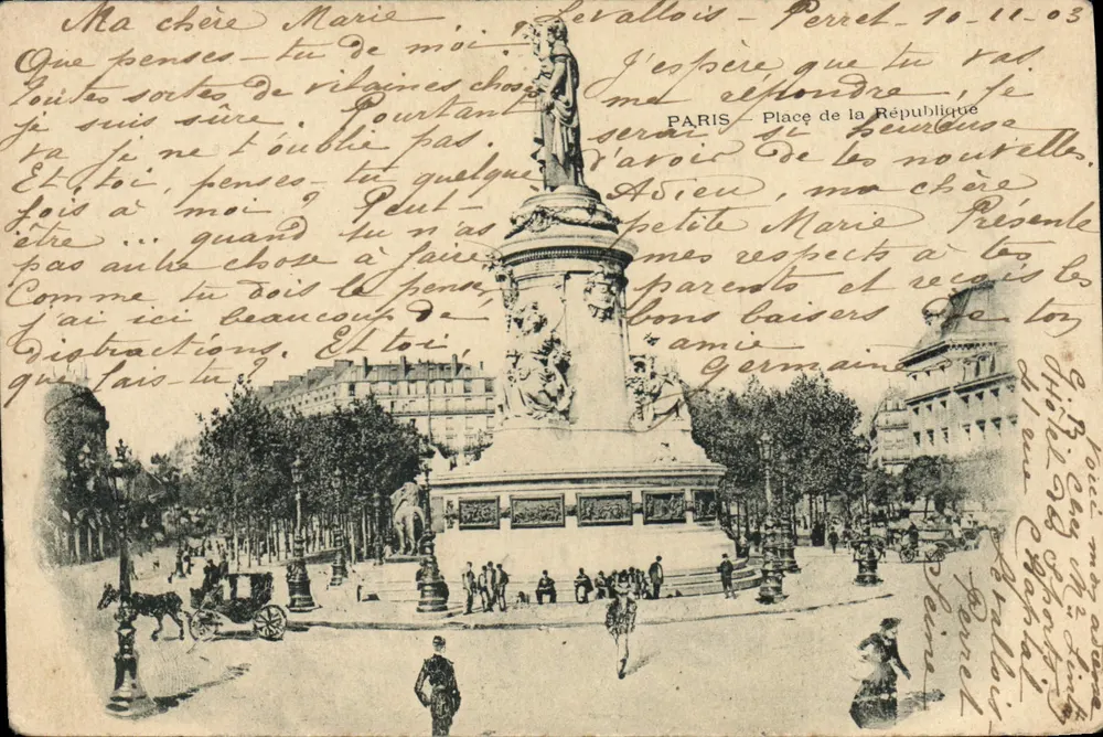 Place de la République — Paris — editor desconhecido, número de série não visível - Frente