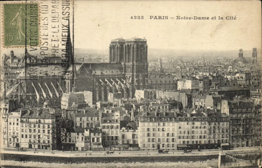 PARIS — Notre-Dame e a Cité — editor Léon Assuré, n° 4233 - Frente