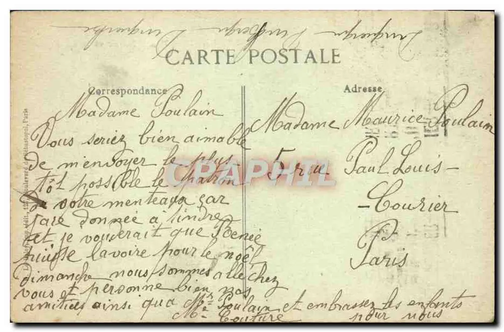 PARIS — Notre-Dame e a Cité — editor Léon Assuré, n° 4233 - Verso