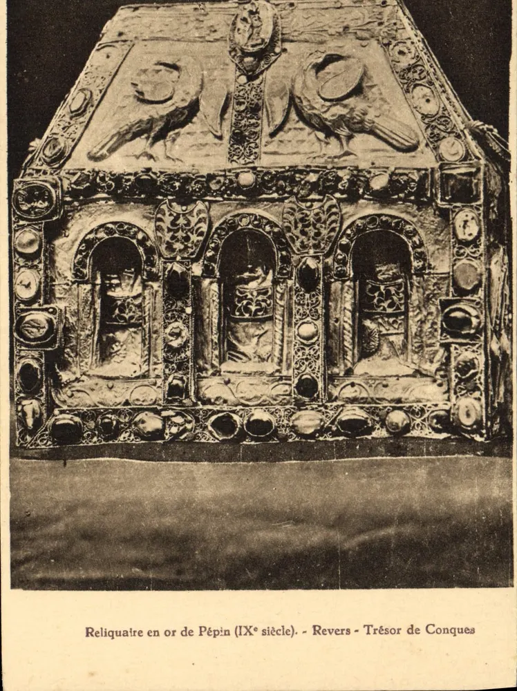 Goldener Reliquienschrein von Pepin (9. Jahrhundert) — Rückseite — Schatz von Conques - Vorderseite