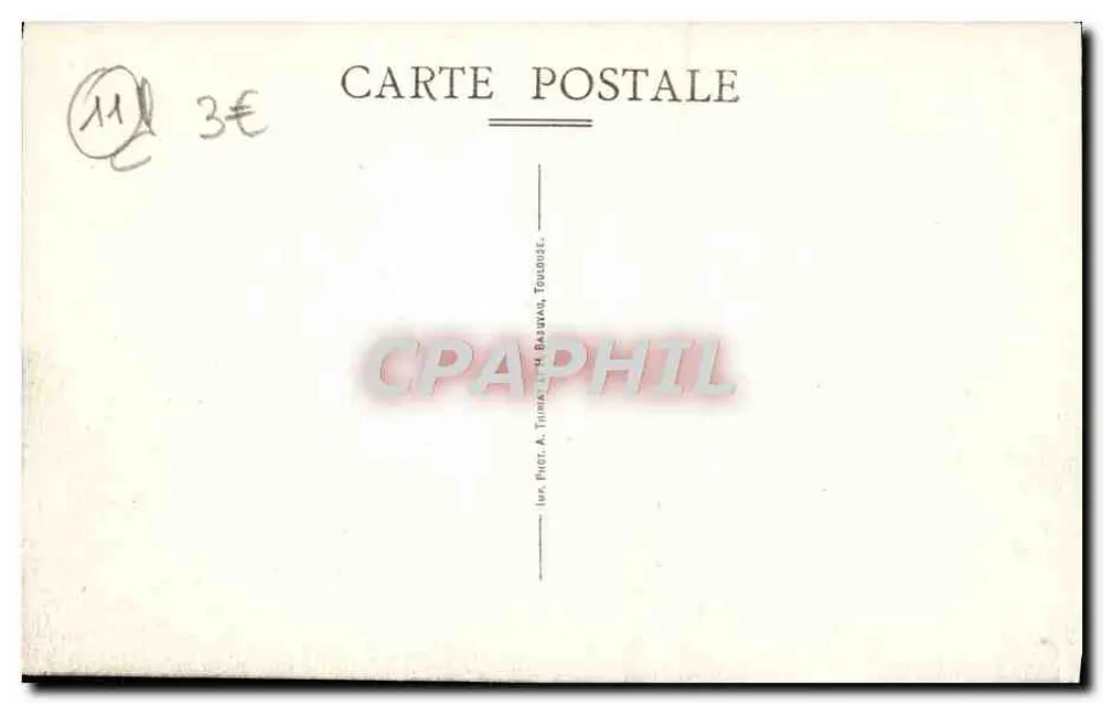 Stadt Carcassonne — Innenansicht der Mauern (Südseite) — Das Theater — Foto. A. TINIAUX, Toulouse - Rückseite