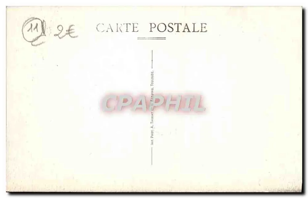 Cidade de Carcassonne — O Castelo Comtal — Impr. Phot. A. Thiriat, Toulouse - Verso