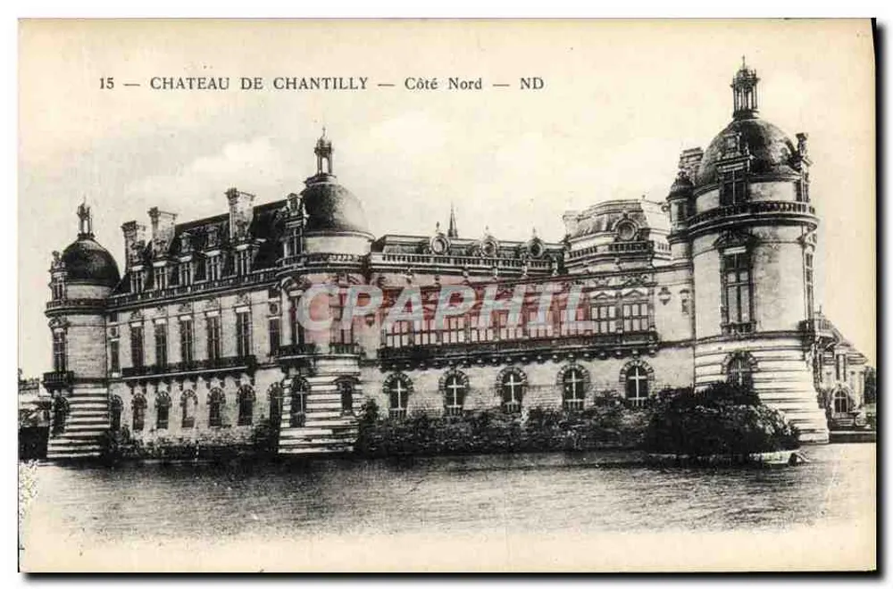 Castelo de Chantilly — Lado Norte — editor Lavy et Neurier, Paris - Frente