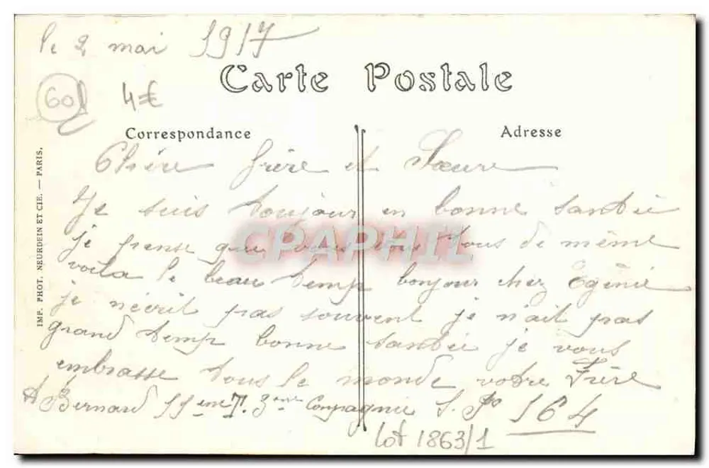 Palácio de Compiègne — Vista dos Beauz-Monts — ND. Fot. - Verso